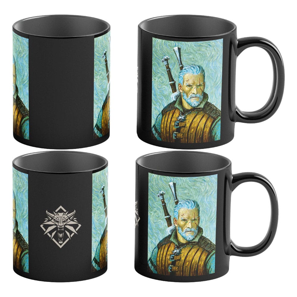 The Witcher III: Wild Hunt Game Art Chronicles Tasse mit Thermoeffekt Geralt inspired by Vincent van Gogh 450 ml