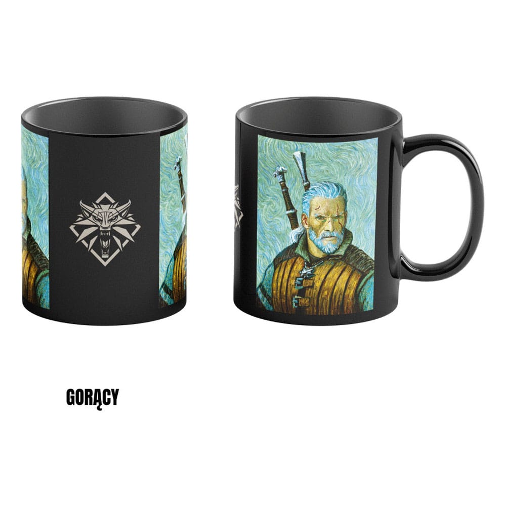 The Witcher III: Wild Hunt Game Art Chronicles Tasse mit Thermoeffekt Geralt inspired by Vincent van Gogh 450 ml
