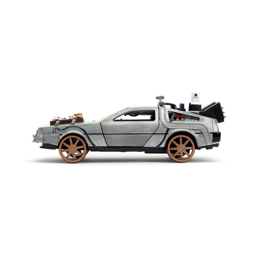 Zurück in die Zukunft III Hollywood Rides Diecast Modell 1/32 DeLorean Time Machine Railroad Wheels