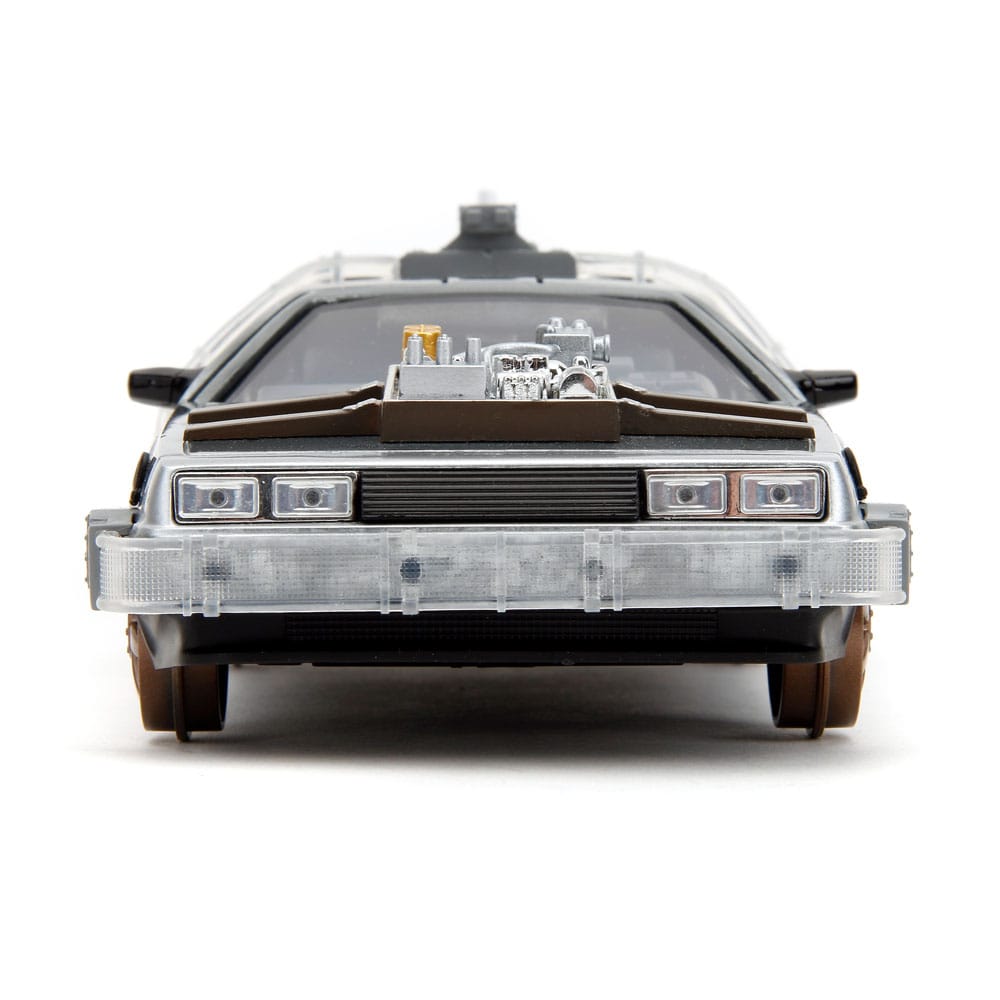 Zurück in die Zukunft III Hollywood Rides Diecast Modell 1/24 DeLorean Time Machine Railroad Wheels