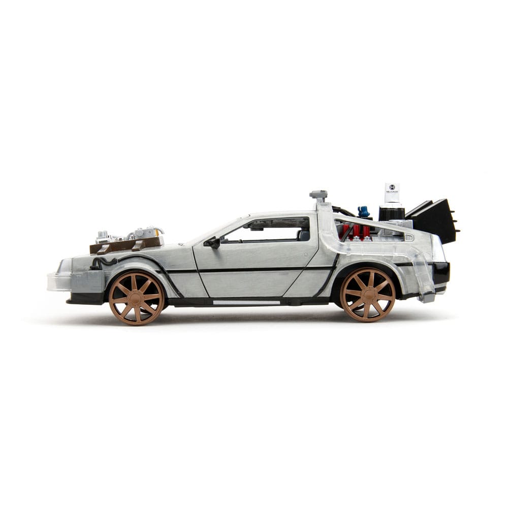 Zurück in die Zukunft III Hollywood Rides Diecast Modell 1/24 DeLorean Time Machine Railroad Wheels