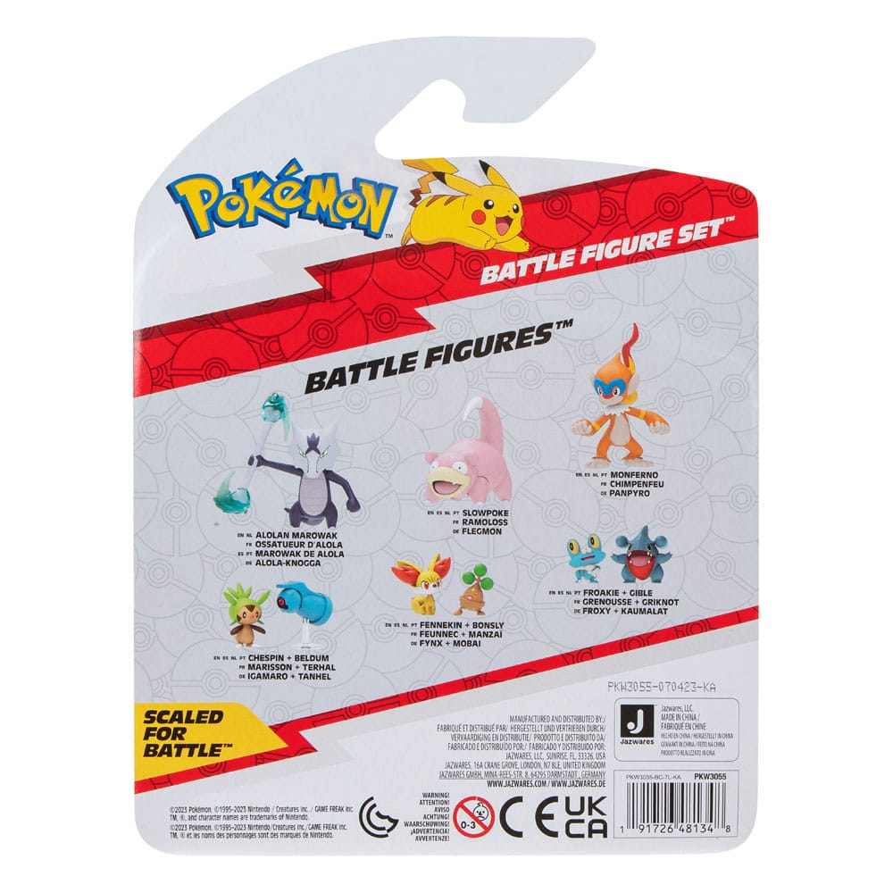 Pokémon Battle Figure Set Figuren 3er-Pack Morpeko, Bisasam #1, Kickerlo 5 cm
