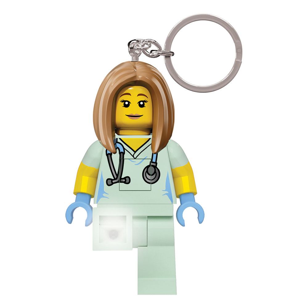 LEGO Classic Schlüsselanhänger mit Leuchtfunktion Krankenschwester 8 cm