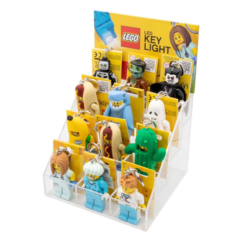 LEGO Acryl Verkaufsdisplay / Thekendisplay mit 12 Schlüsselanhängern mit Leuchtfunktion