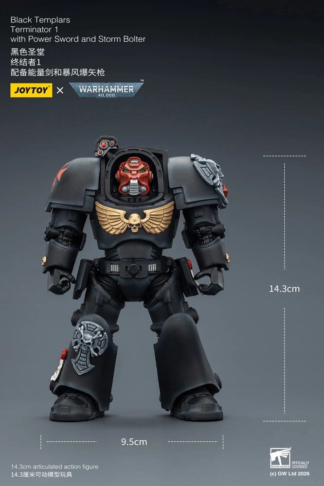 Warhammer 40,000 Actionfigur Black Templars Terminator 1 with Power Sword and Storm Bolter 14 cm