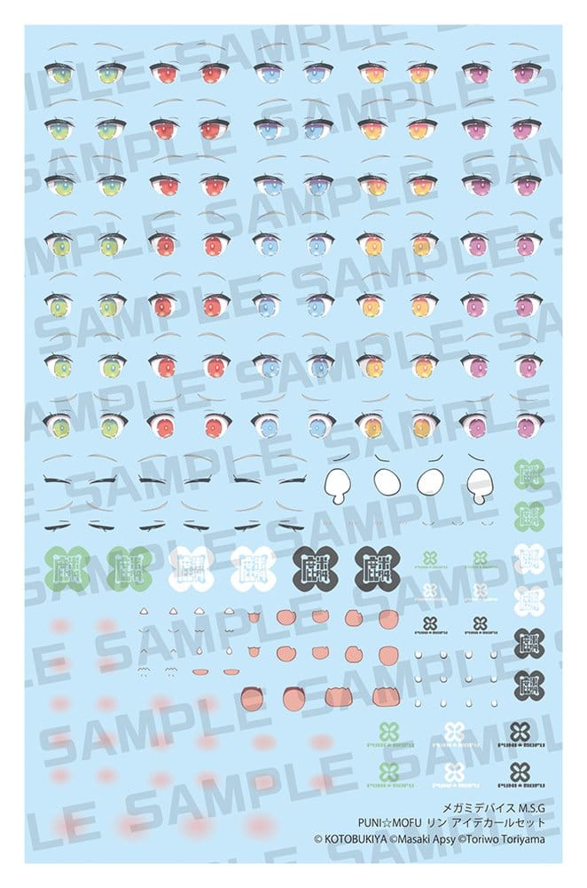 Megami Device M.S.G. Zubehör-Set Plastic Model Kits 1/1 Puni Mofu Lin Eye Decal Set