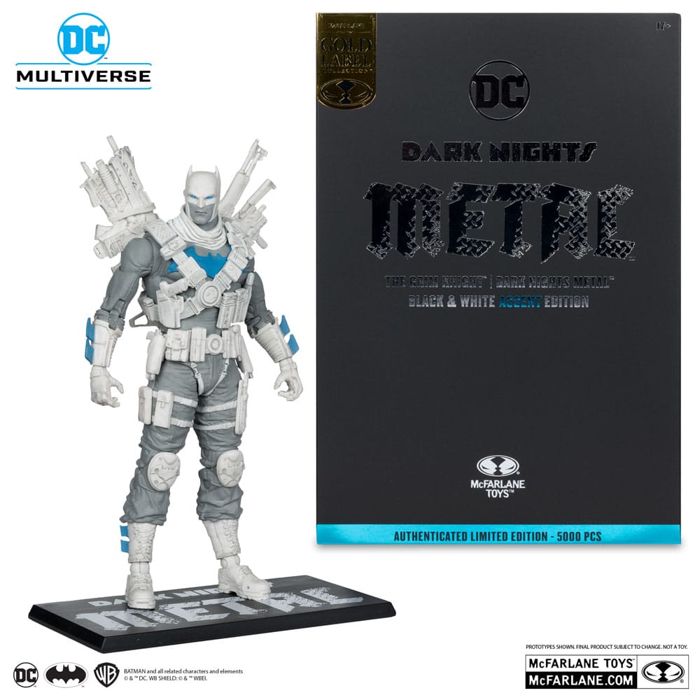 DC Multiverse Actionfigur The Grim Knight (Dark Nights Metal) (Black & White Accent Edition) (Gold Label) 18 cm