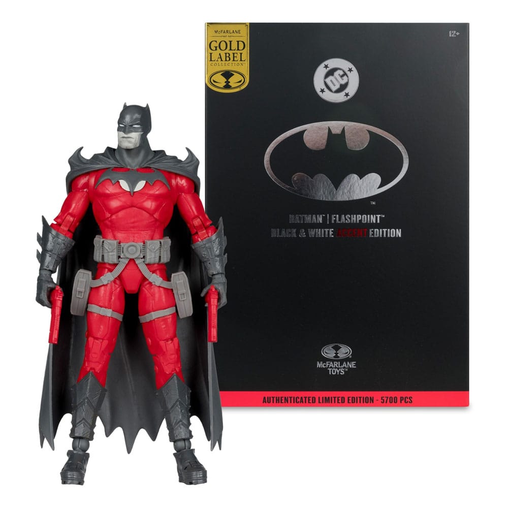 DC Multiverse Actionfigur Batman (Flashpoint) (Black & White Accent Edition) (Gold Label) 18 cm