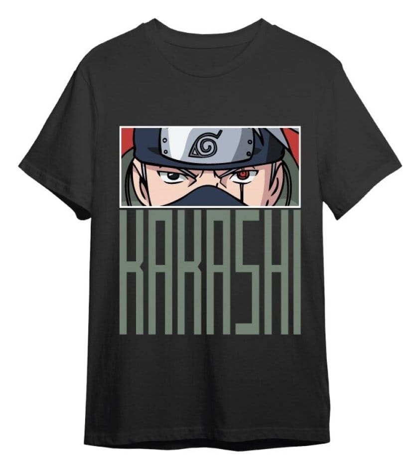 Naruto T-Shirt Kakashi Eyes Black Größe S