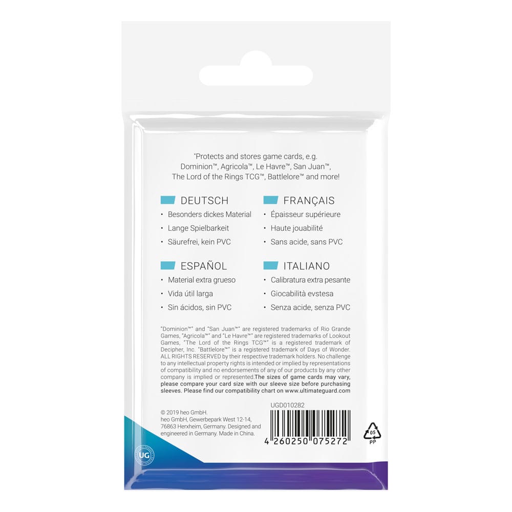 Ultimate Guard Premium Soft Sleeves für Brettspielkarten Standard European (50)