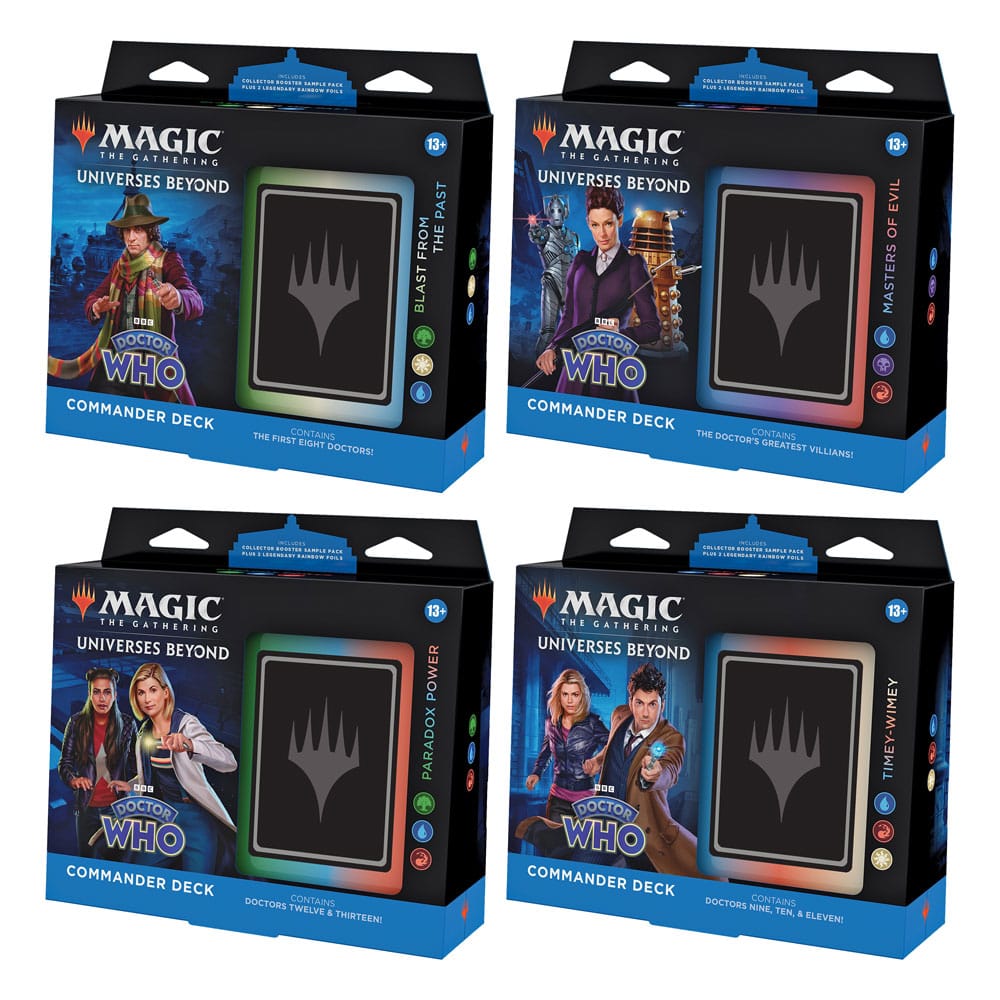 Magic the Gathering Universes Beyond: Doctor Who Commander-Decks Display (4) englisch