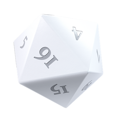 Ultra Pro (UP) - Vivid Heavy Metal Dice - White