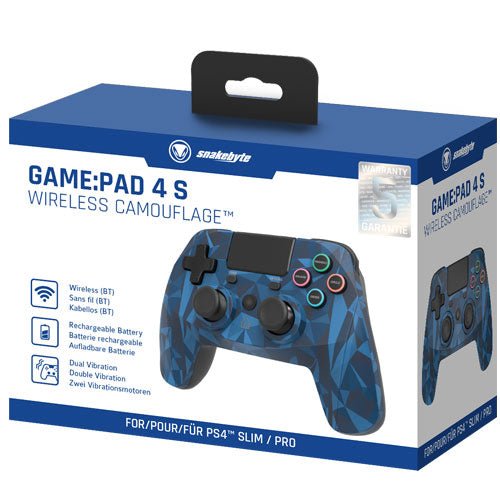 PS4 Controller Game:Pad 4S wirel. camo Snakebyte Bluetooth camo blue - Celestial GameShop - 4039621912726