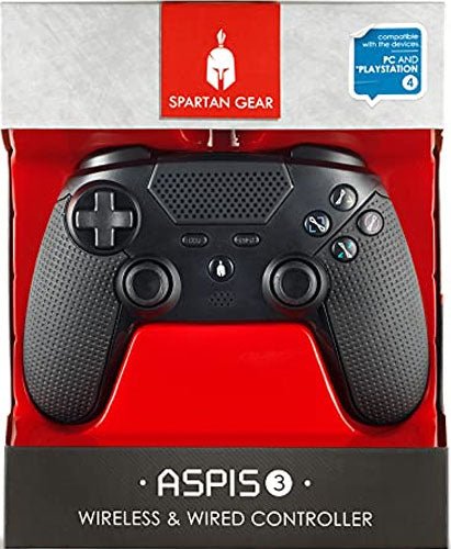 PS4 Controller Spartan Gear schwarz wireless + wired APSIS 3 - Celestial GameShop - 5207011009823