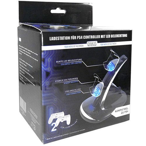PS4 Ladestation f. 2 Controller EAXUS USB Dual Charger - Celestial GameShop - 4260183015123