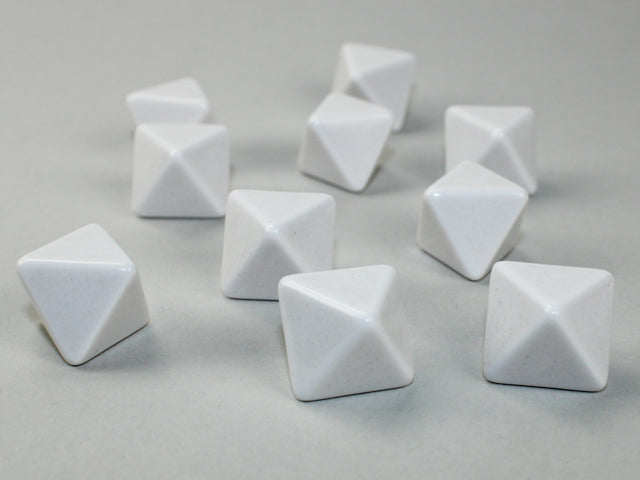 Chessex - Opaque Polyhedral Bag of 10 Blank White d8 Dice