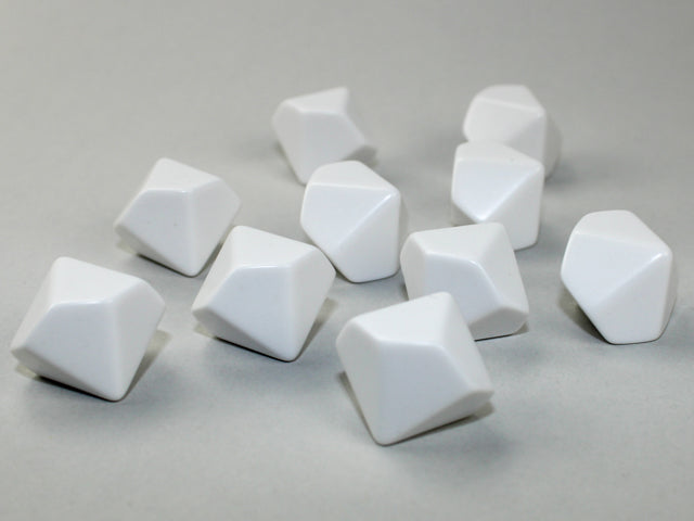 Chessex - Opaque Polyhedral Bag of 10 Blank White d10 Dice