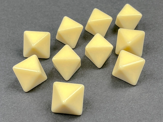 Chessex - Opaque Polyhedral Bag of 10 Blank Ivory d8 Dice