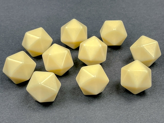 Chessex - Opaque Polyhedral Bag of 10 Blank Ivory d20 Dice
