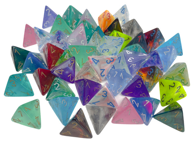 Chessex: Bag of 50 Assorted Loose Signature Polyhedral d4 Dice