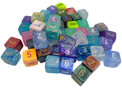 Chessex: Bag of 50 Assorted Loose Signature Polyhedral d6 Dice