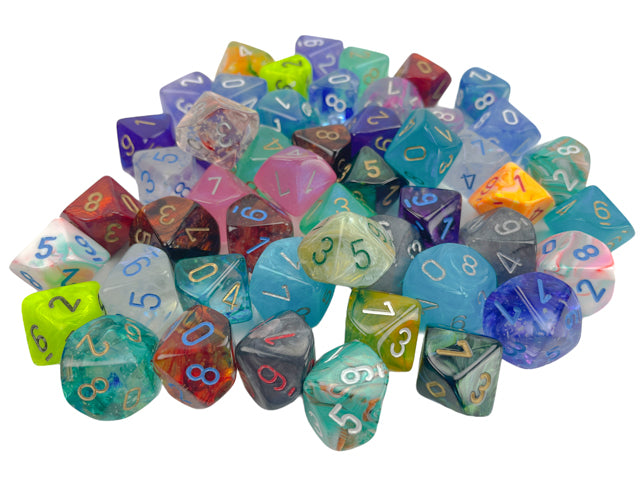 Chessex: Bag of 50 Assorted Loose Signature Polyhedral d10 Dice