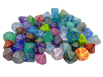 Chessex: Bag of 50 Assorted Loose Signature Polyhedral Tens d10 Dice