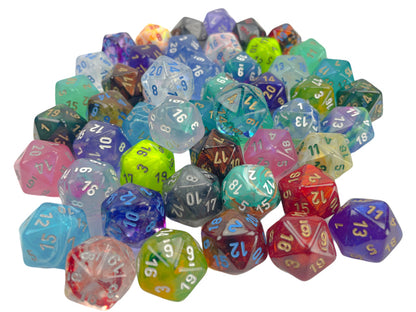 Chessex: Bag of 50 Assorted Loose Signature Polyhedral d20 Dice