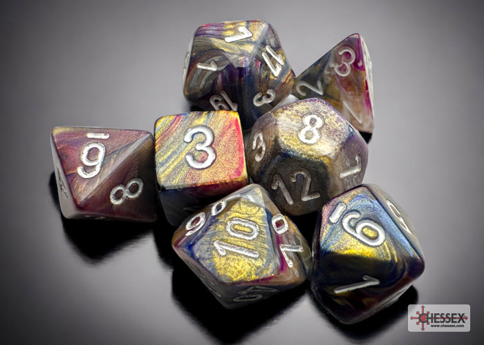 Chessex - Festive Mini-hedral Carousel/white 7-Die Set