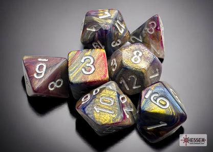 Chessex - Festive Mini-hedral Carousel/white 7-Die Set