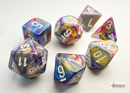 Chessex - Festive Mini-hedral Carousel/white 7-Die Set