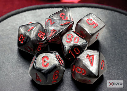 Chessex - Velvet Mini-hedral Black/red 7-Die Set