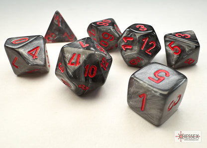 Chessex - Velvet Mini-hedral Black/red 7-Die Set