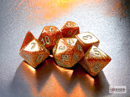 Chessex - Glitter Mini-hedral Gold/silver 7-Die Set