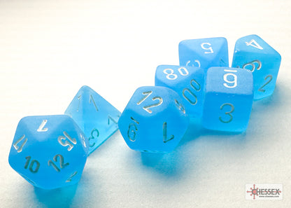 Chessex - Frosted Mini-hedral Caribbean Blue/white 7-Die Set