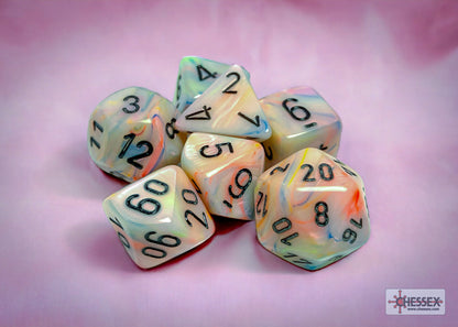 Chessex - Festive Circus/black Polyhedral 7-Dice Set