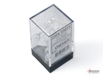 Chessex - Translucent Clear/white Polyhedral 7-Dice Set