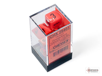Chessex: Opaque Orange/black Polyhedral 7-Dice Set