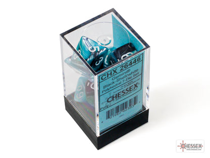 Chessex - Gemini Black-Shell/white Polyhedral 7-Dice Set
