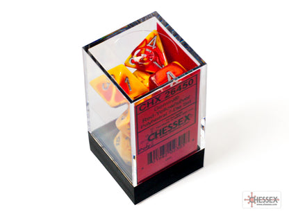 Chessex - Gemini Red-Yellow/silver Polyhedral 7-Dice Set
