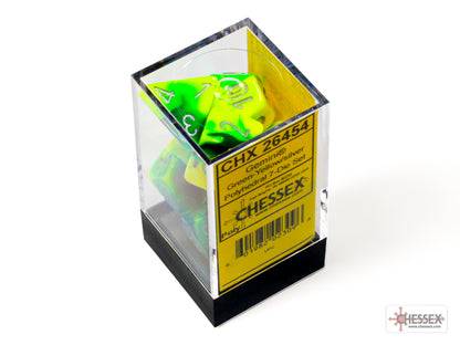 Chessex - Gemini Green-Yellow/silver Polyhedral 7-Dice Set