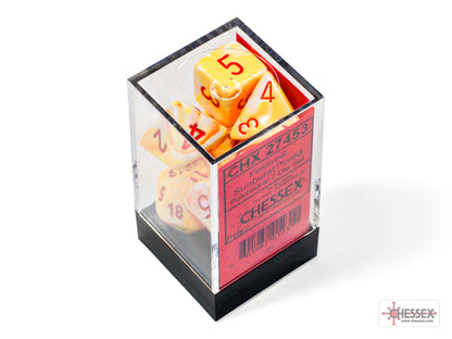 Chessex - Festive Sunburst/red Polyhedral 7-Dice Set