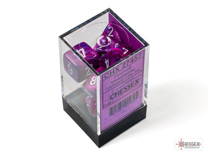 Chessex - Festive Violet/white Polyhedral 7-Dice Set