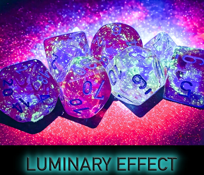 Chessex - Nebula Red/silver Luminary Polyhedral 7-Dice Set