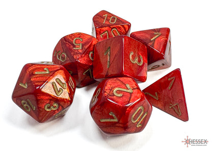 Chessex - Scarab Scarlet/gold Polyhedral 7-Dice Set