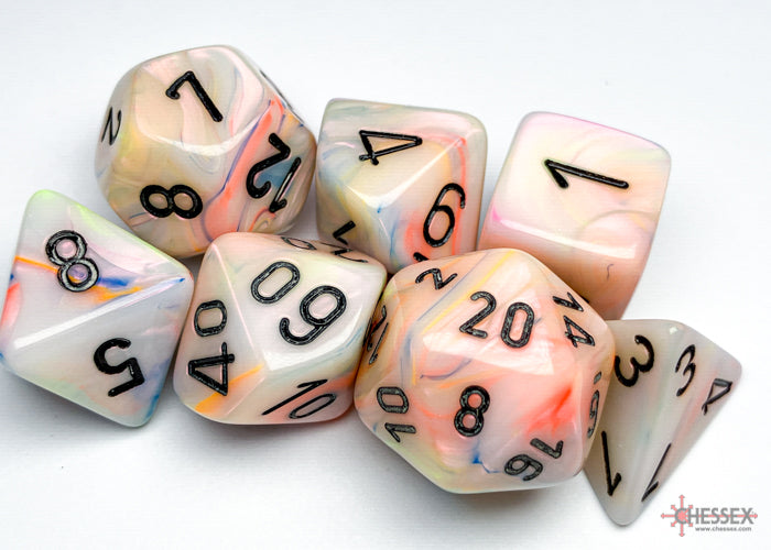 Chessex - Festive Circus/black Polyhedral 7-Dice Set