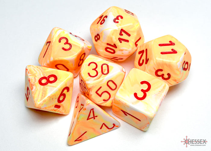 Chessex - Festive Sunburst/red Polyhedral 7-Dice Set