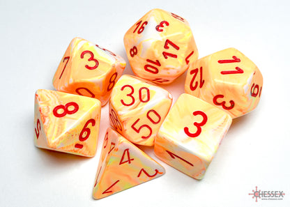 Chessex - Festive Sunburst/red Polyhedral 7-Dice Set