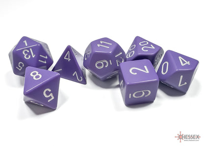 Chessex: Opaque Purple/white Polyhedral 7-Dice Set