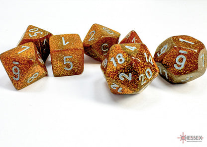 Chessex - Glitter Gold/silver Polyhedral 7-Dice Set